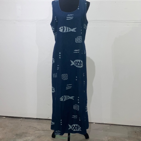 Vintage Denim sea motif maxi dress - Picture 9 of 11